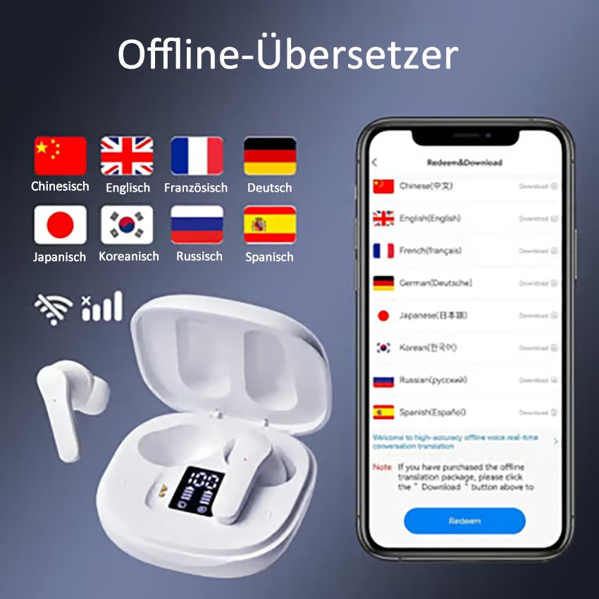 2025 Hot Sale 🔥Bluetooth-Übersetzungs-Headset, lange Akkulaufzeit