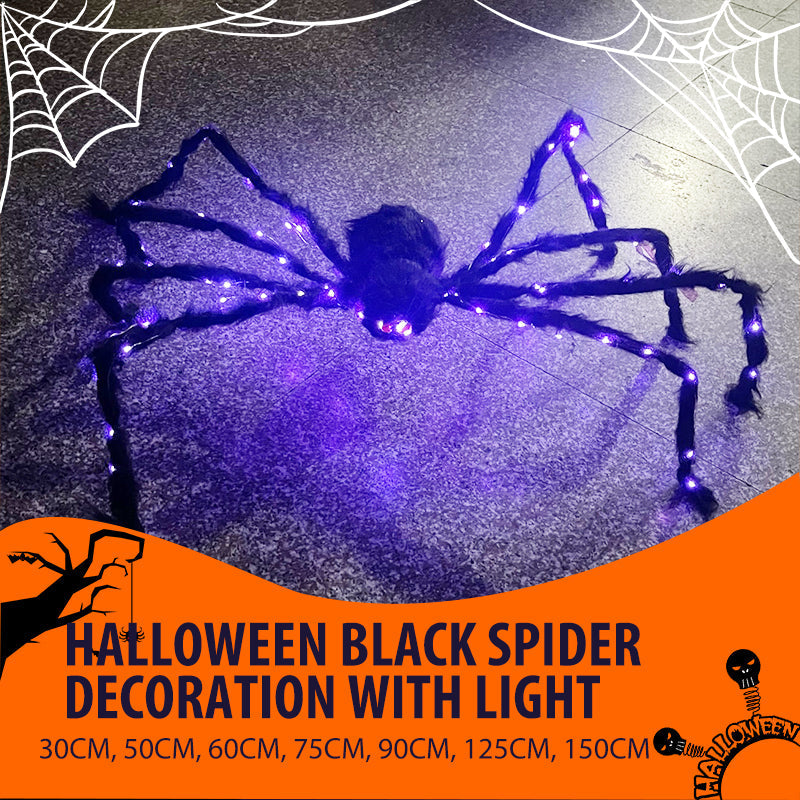 Halloween Schwarze Spinne Dekoration mit Licht