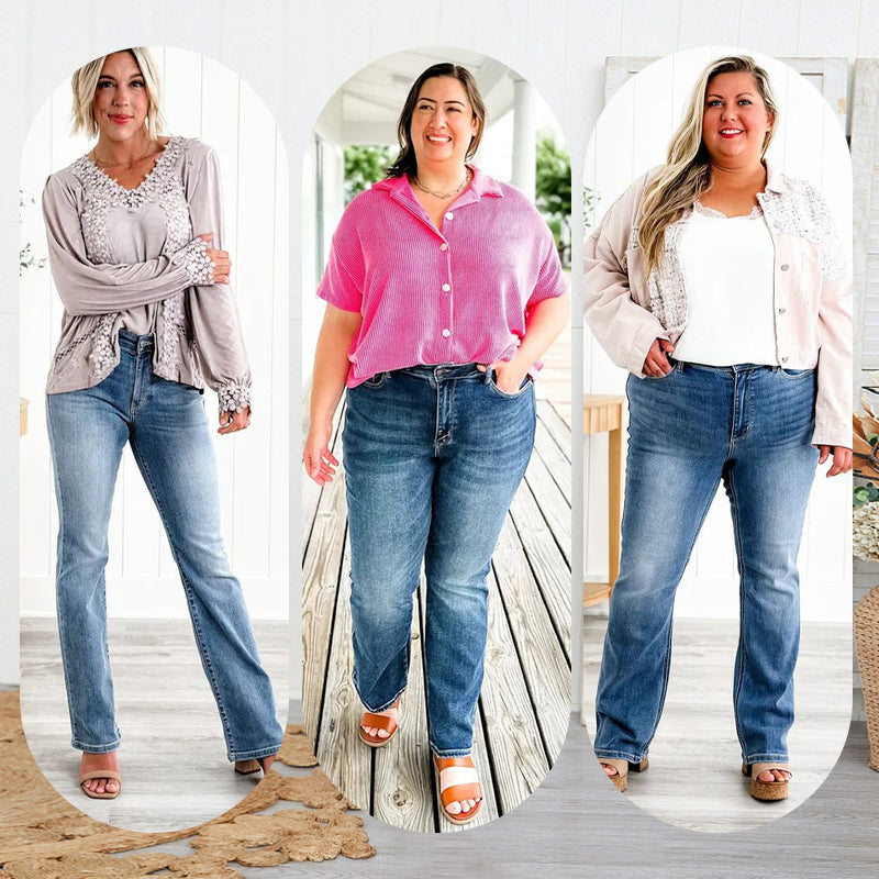 Geeignet für alle Körpertypen👖Hochelastische Jeans zur Bauchkontrolle