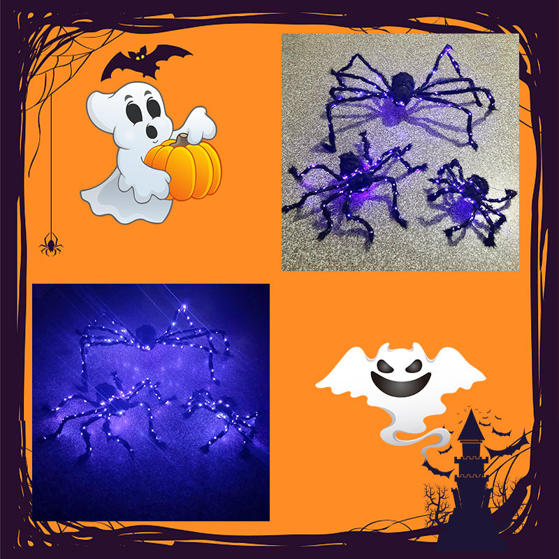 Halloween Schwarze Spinne Dekoration mit Licht