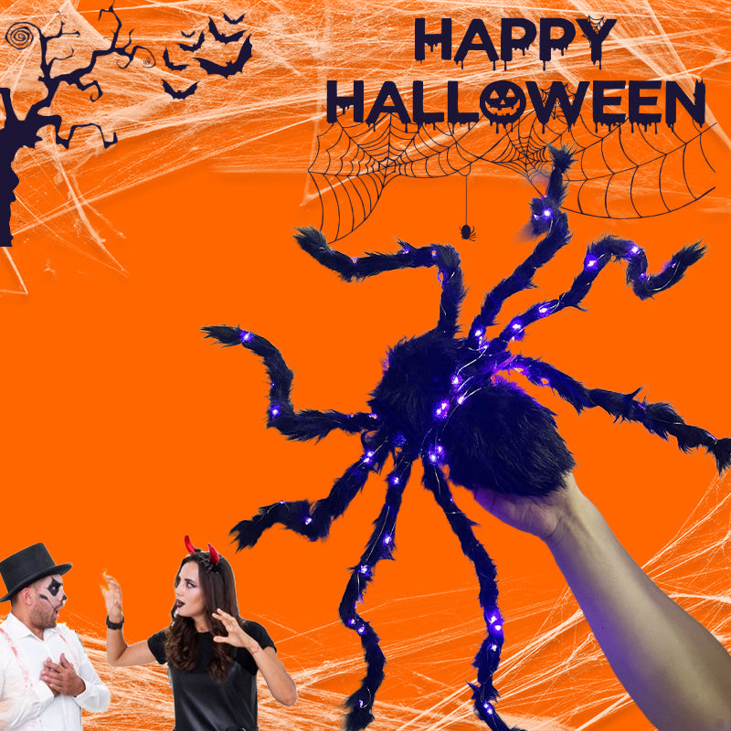 Halloween Schwarze Spinne Dekoration mit Licht
