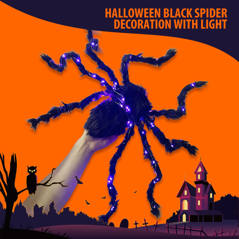 Halloween Schwarze Spinne Dekoration mit Licht