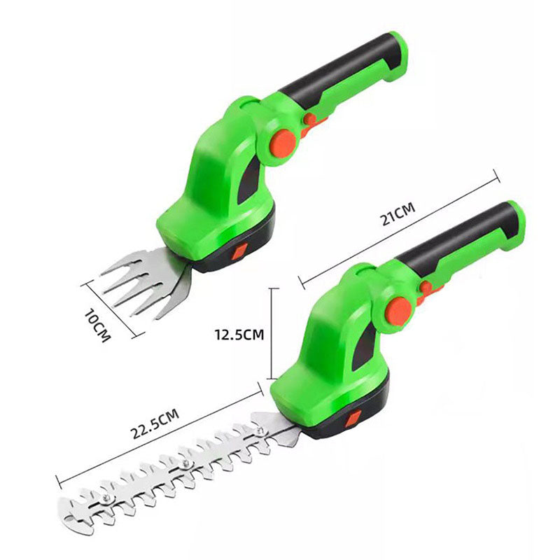 Kabellose Handgrasschere und Strauchschere 2 in 1