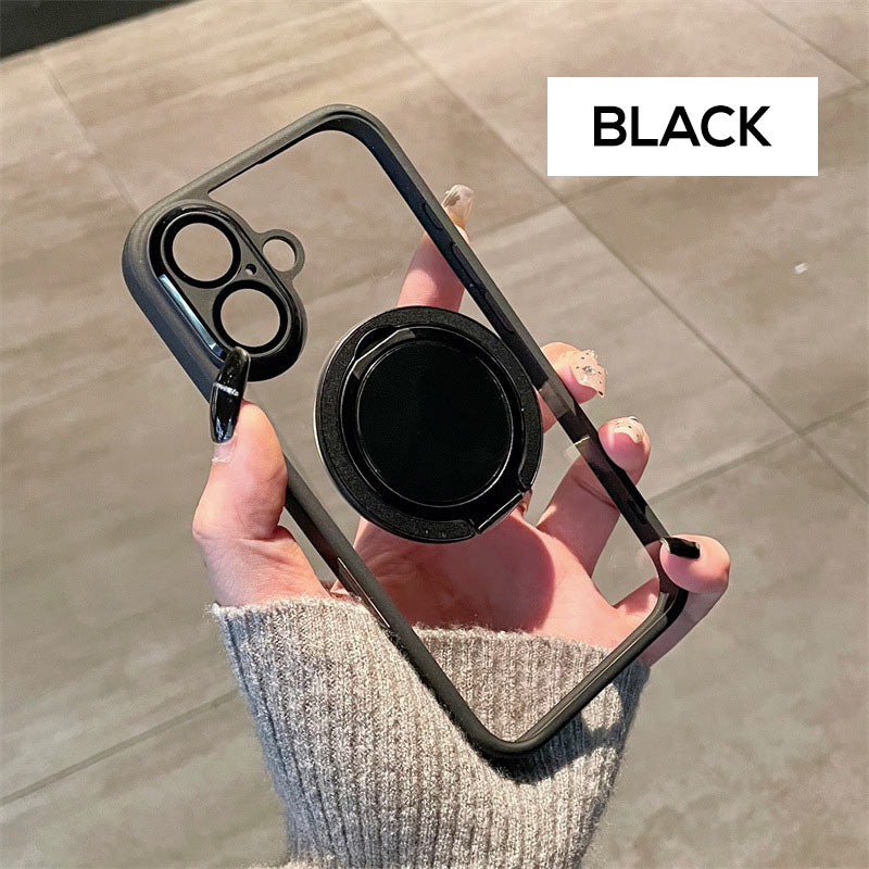 2024 verbesserte hochwertige🔥iPhone 16-13-Serie transparente magnetische Handyhülle mit drehbarem Ständer
