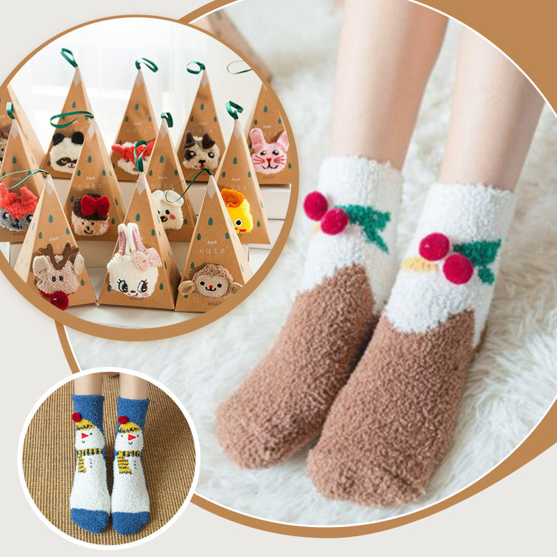 🎄🎅Weihnachten Cute Cartoon Wolle Socken (Mehrere Stile für Ihre Lieblings-Menschen🎁)