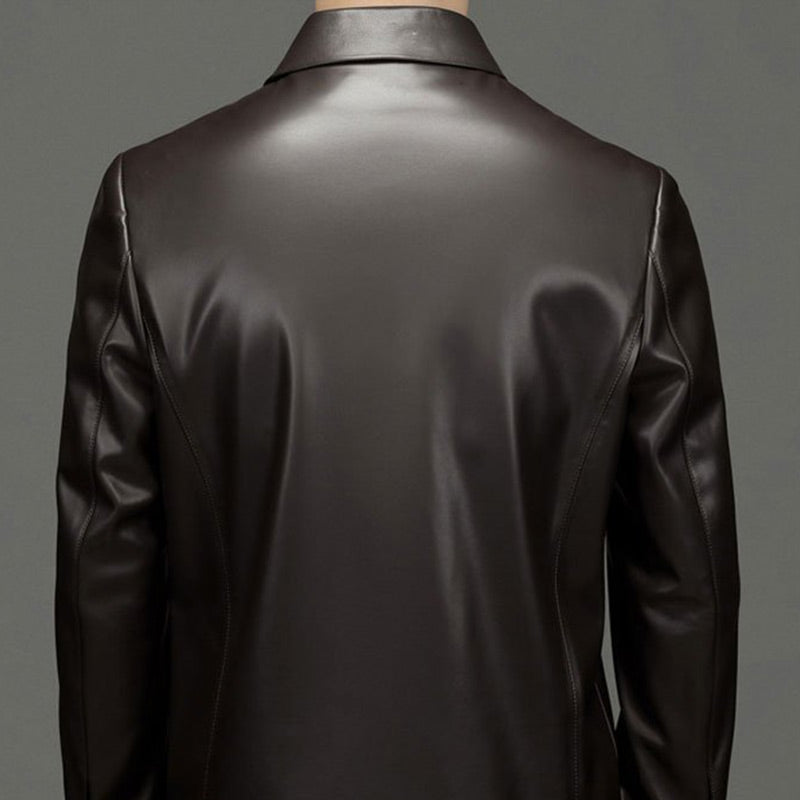 Klassische PU-Lederjacke für Herren mit Frontreißverschluss 🔥Business Casual Easy Match