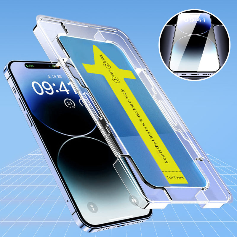 Premium-Displayschutz aus gehärtetem Glas und Installationsset für die iPhone16-11-Serie