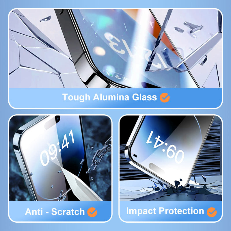 Premium-Displayschutz aus gehärtetem Glas und Installationsset für die iPhone16-11-Serie