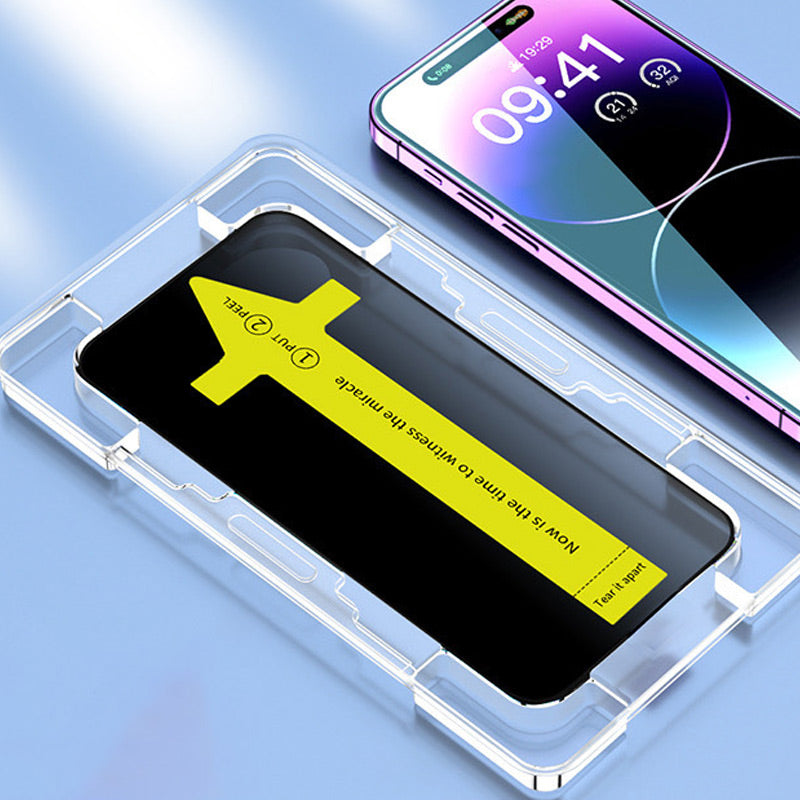 Premium-Displayschutz aus gehärtetem Glas und Installationsset für die iPhone16-11-Serie