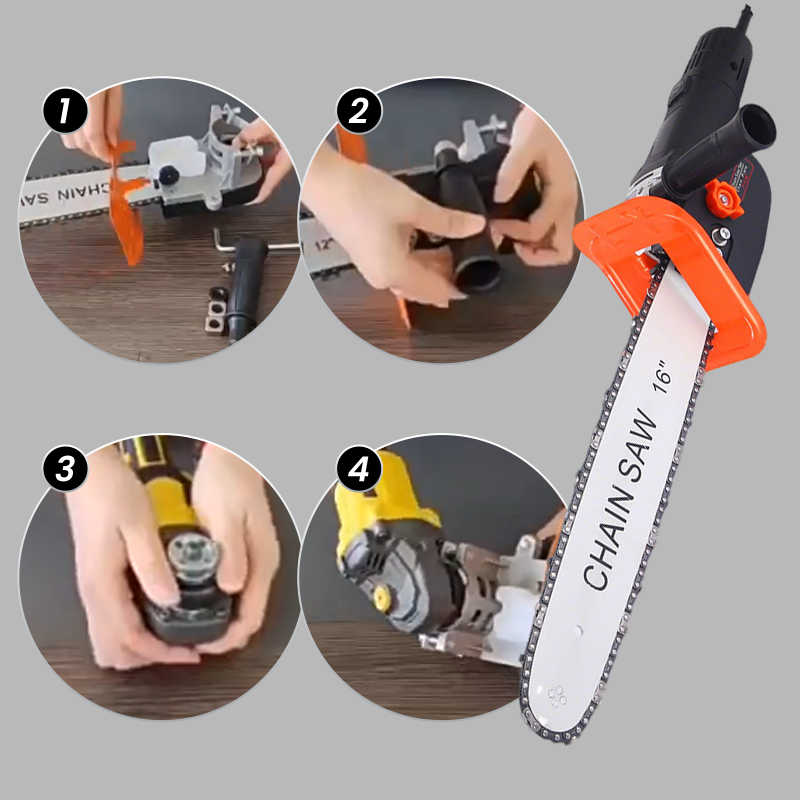 đ§KettensĂ€gen-Konverter-Adapter-Set - Winkelschleifer in KettensĂ€ge umwandeln