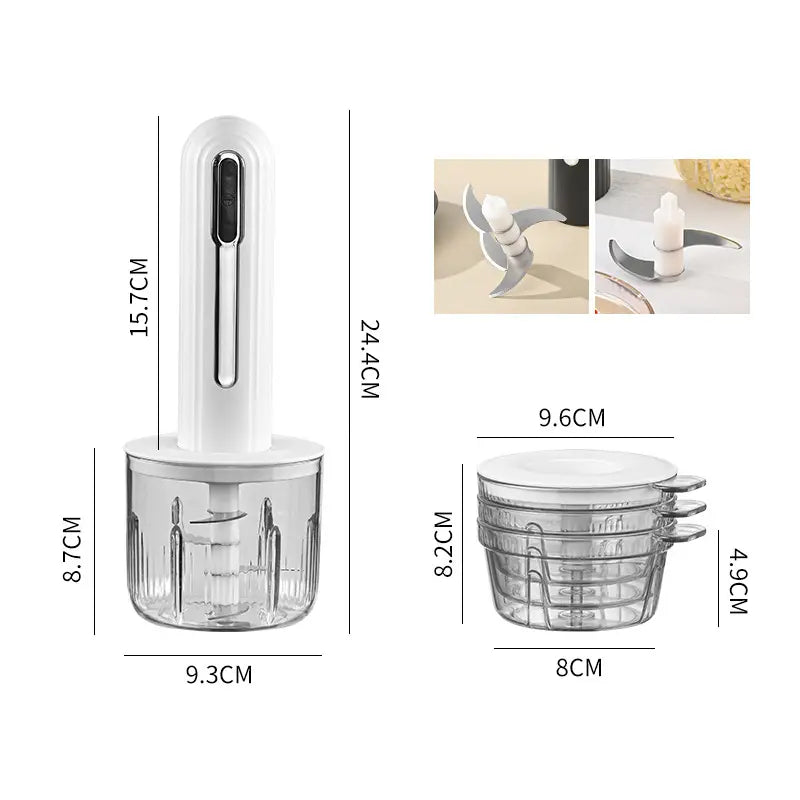 🔪USB-Kabelloser Küchenzerkleinerer für Fleisch, Saucen und mehr – Schnell, hygienisch und einfach! 🍖🥦