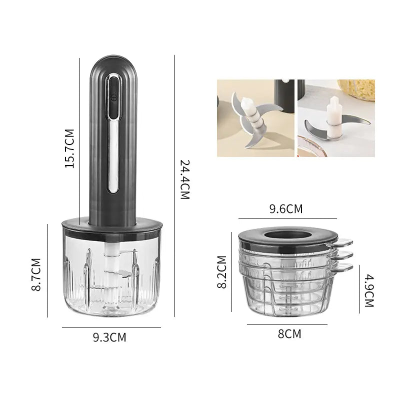 🔪USB-Kabelloser Küchenzerkleinerer für Fleisch, Saucen und mehr – Schnell, hygienisch und einfach! 🍖🥦