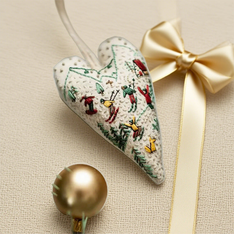 đ©·Herzförmiges Handstickerei-Weihnachtsset