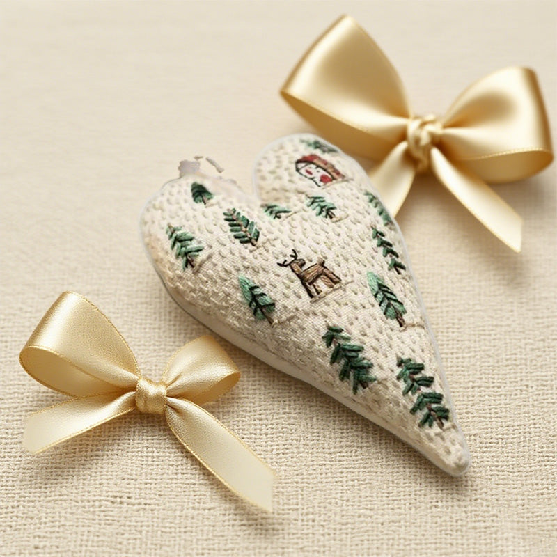 đ©·Herzförmiges Handstickerei-Weihnachtsset