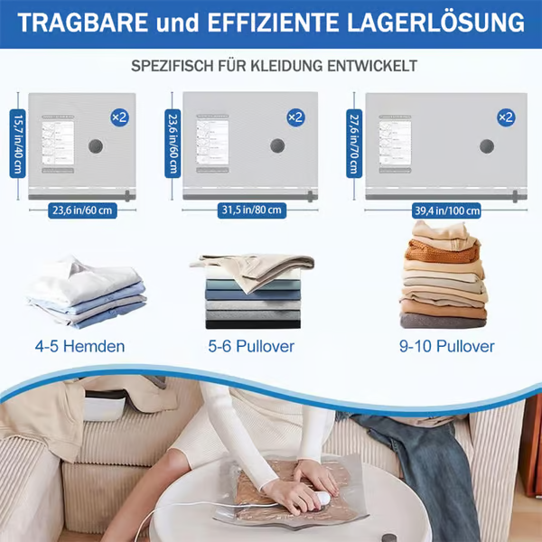 Vakuum-Aufbewahrungsbeutel mit elektrischer USB-Pumpe