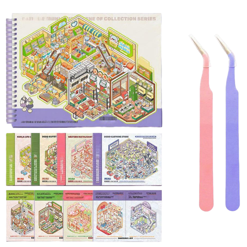 DIY 3D-Aufkleber-Sammelbuch, 12 Stück💕Erwachsene und Kinder können damit spielen