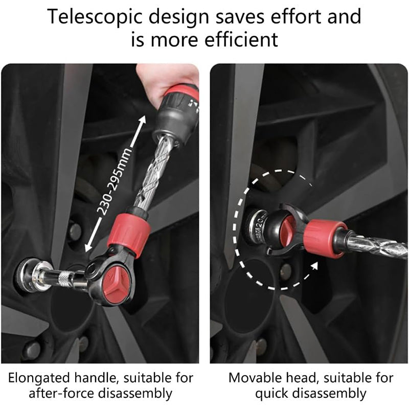 Teleskop-Ratschenschlüssel mit flexiblem Kopf und 3/8-Zoll-Antrieb