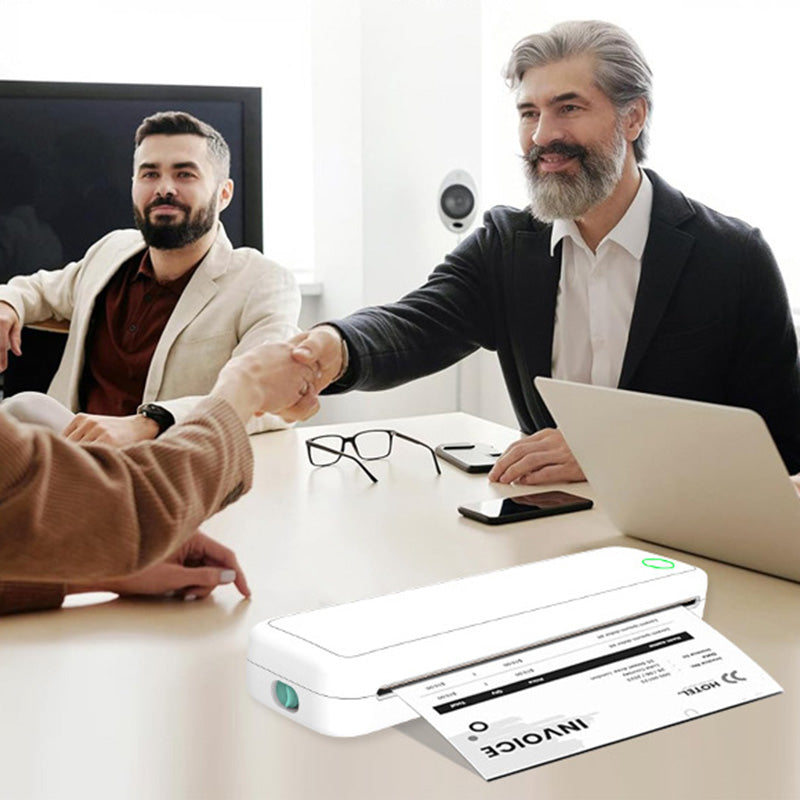 Kabelloser Mini-Thermodrucker A4 mit Papier