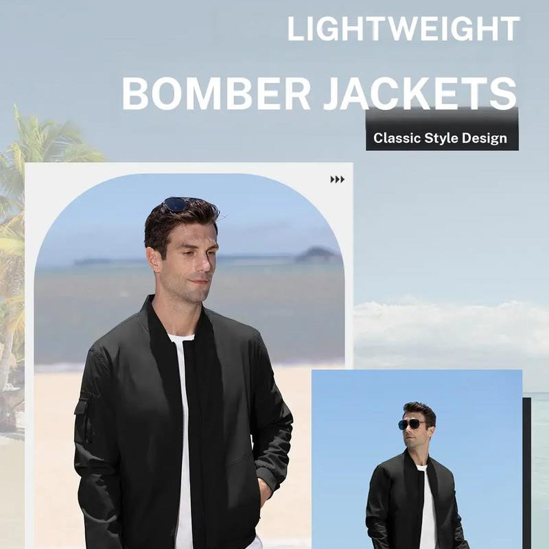 Leichte Bomberjacke für Herren – 💪 Wind- und spritzwassergeschützt