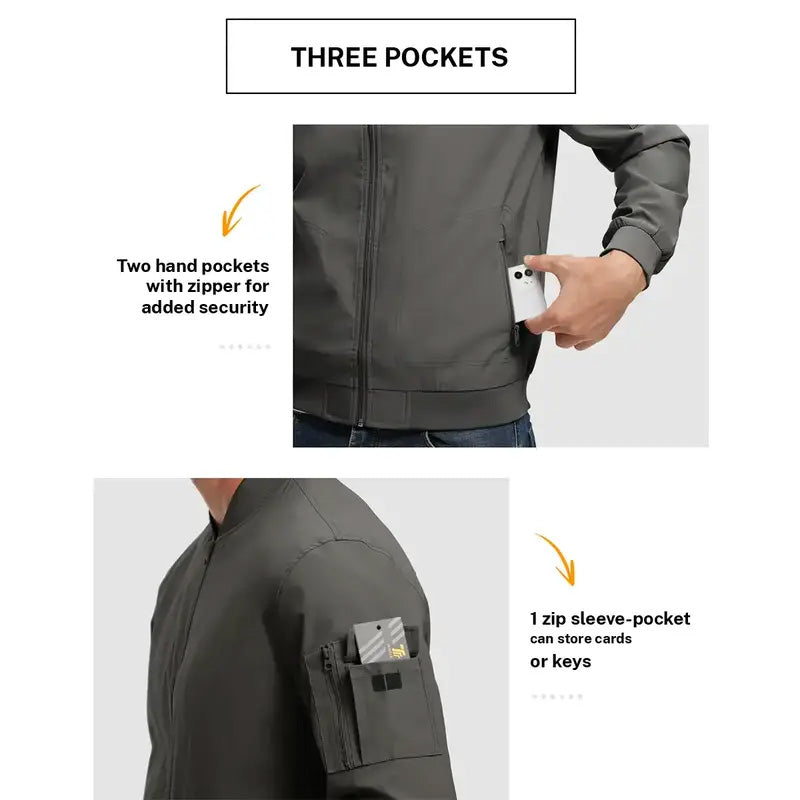 Leichte Bomberjacke für Herren – 💪 Wind- und spritzwassergeschützt