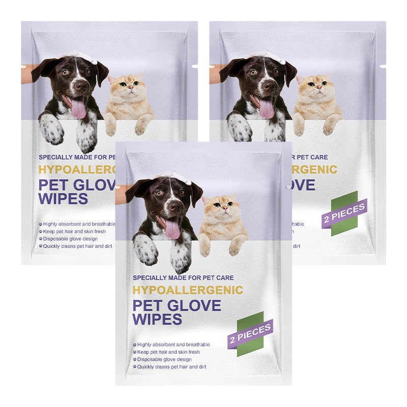 Hypoallergenic Pet Grooming Glove Wipes