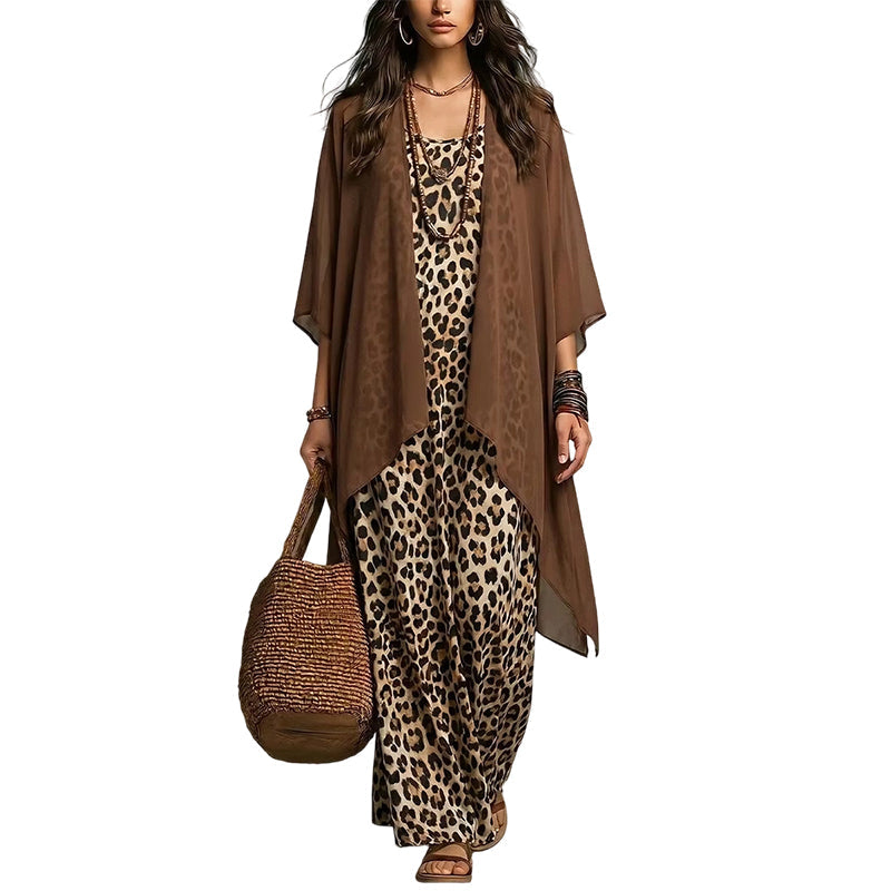 📢📢50%Rabatt!!!🎉✨Elegantes, fließendes Maxikleid mit passendem Cover-Up-Set für Damen