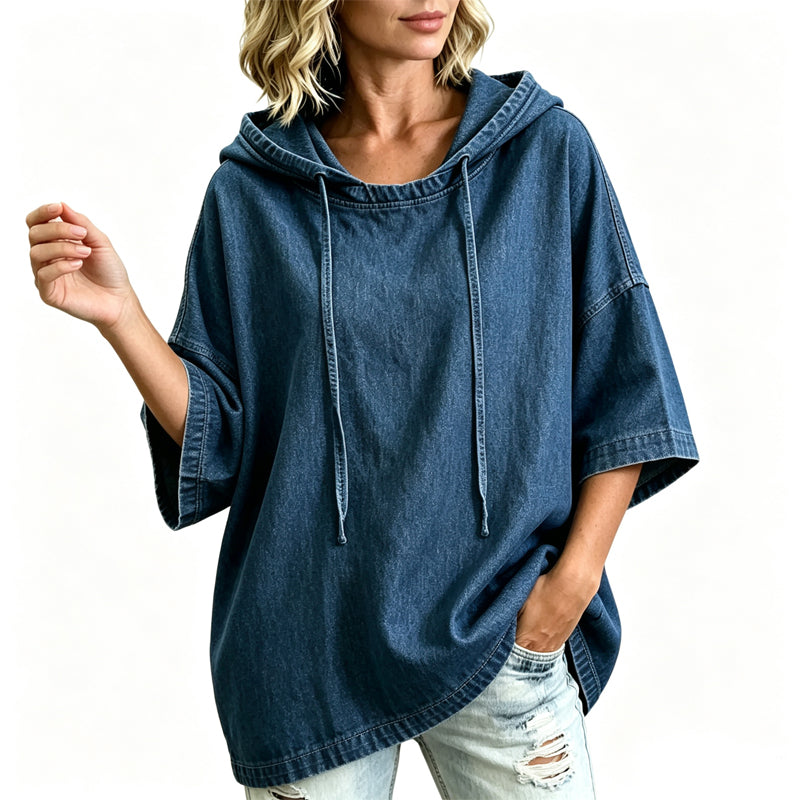 📢📢50%Rabatt!!!🎉✨Lässiges, lockeres Denim-Hoodie für Damen