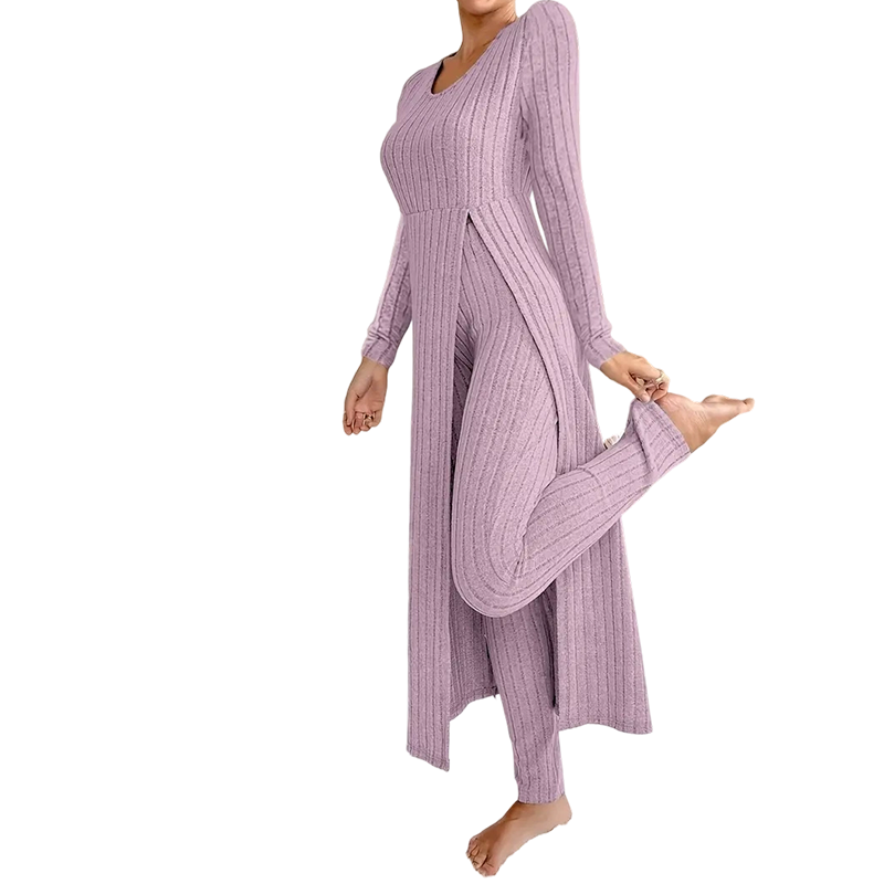 📢📢50%Rabatt!!!🎉✨Legeres, weiches geripptes Strick-Zweiteiler-Set für Damen