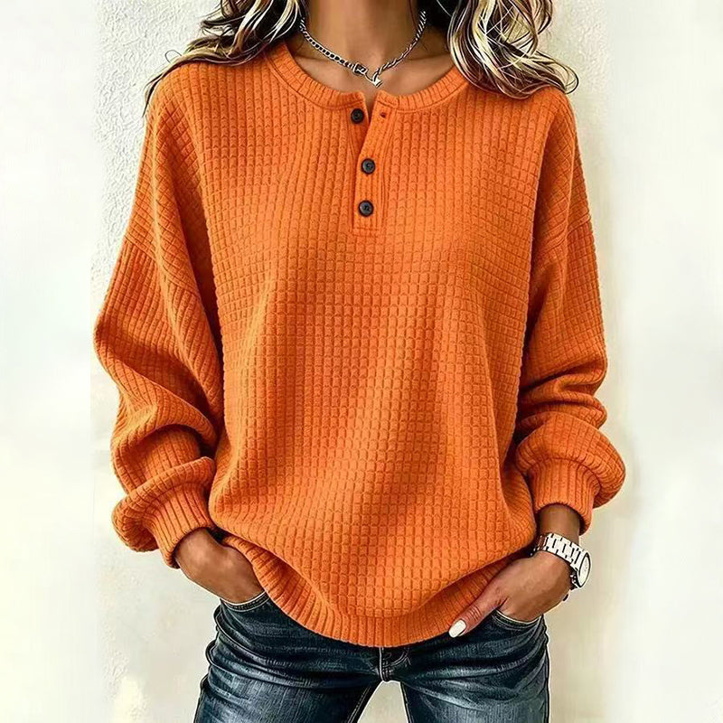 Lässiges Damen-Sweatshirt aus Waffelstrick