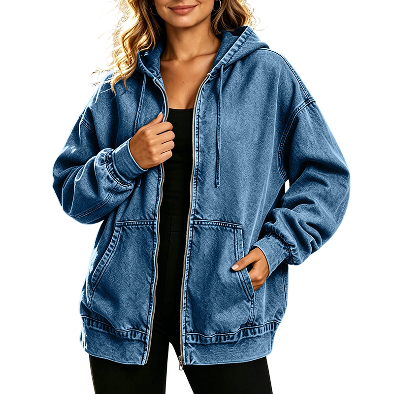đ„ 50% Rabatt | LĂ€ssiger Denim-Look mit mehr Layering-Freiheit â Damen Kapuzenjacke