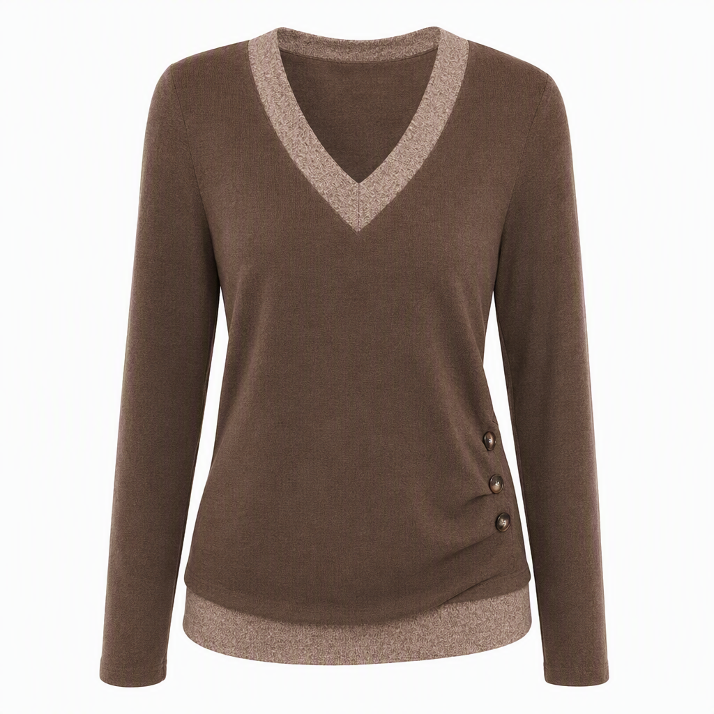 📢🎉50%Rabatt!!!🛍️✨Langärmliges Strickoberteil mit V-Ausschnitt für Damen