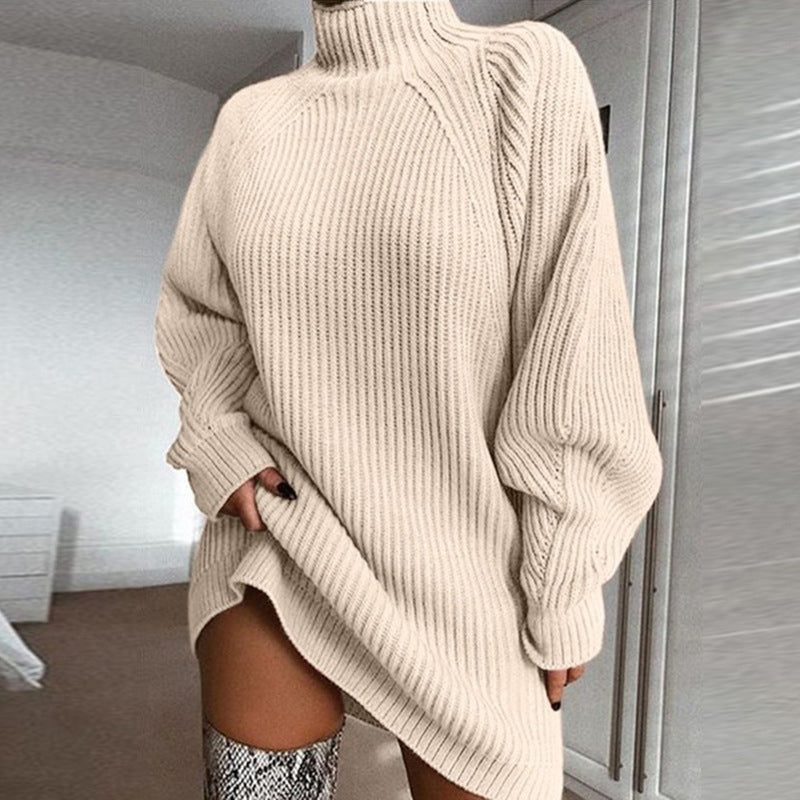 👥 Über 80.000 Käufer haben bereits zugeschlagen! Bequemes Rollkragen-Strickkleid für Damen