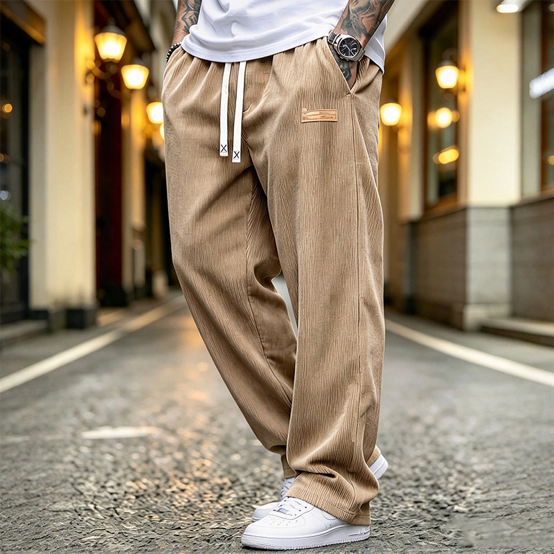 📢50%Rabatt!📢Herren leichte Cord Freizeithosen, locker sitzende gerade Beinhosen