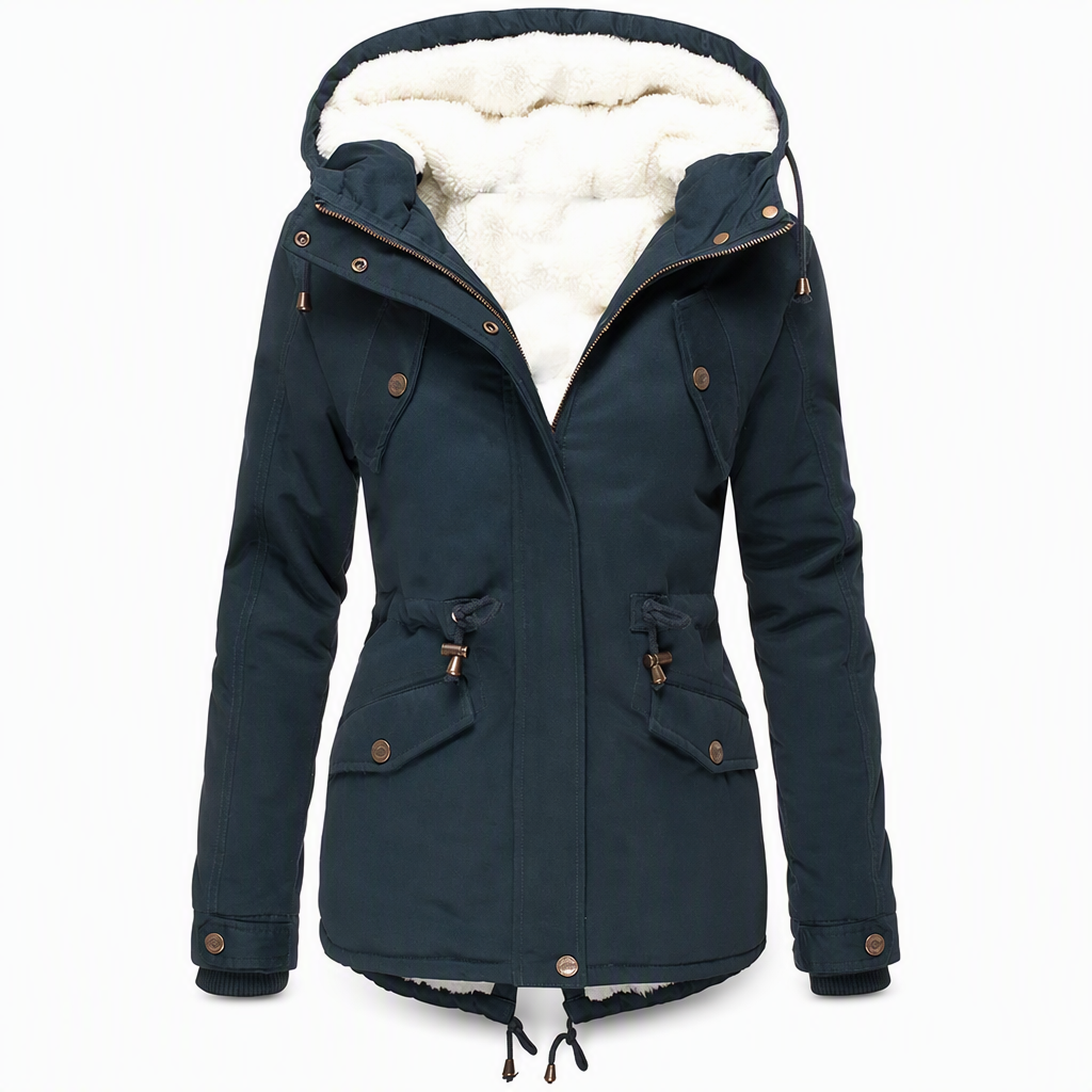 💥Jetzt stark nachgefragt! Nur wenig übrig!💥 Winterliche wattierte Damenjacke mit Kapuze und Fleecefutter
