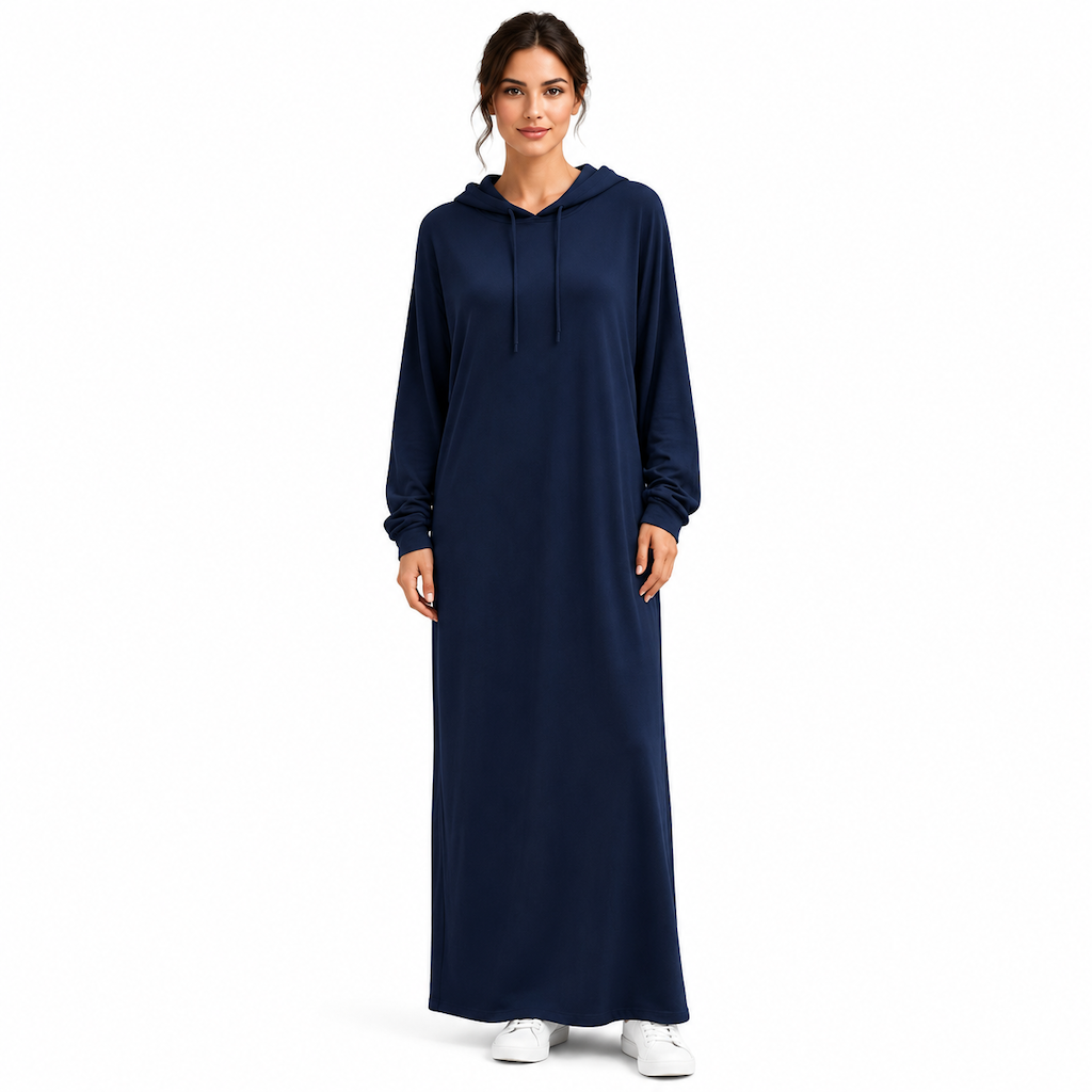 🌟Nr. 1 Bestseller + 50% Rabatt!🌟Damen Uni-Farb Casual Kapuzenkleid