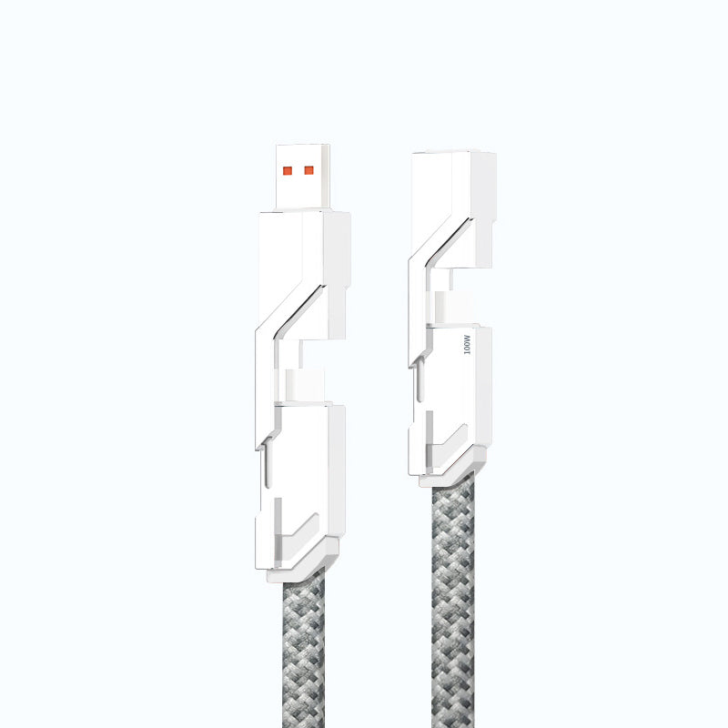 🔥4-in-1 flaches, geflochtenes Anti-Tangle-Ladekabel mit Klettverschluss🔥(Kaufen Sie einen, erhalten Sie einen gratis)