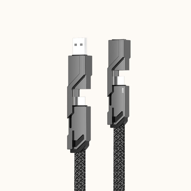🔥4-in-1 flaches, geflochtenes Anti-Tangle-Ladekabel mit Klettverschluss🔥(Kaufen Sie einen, erhalten Sie einen gratis)