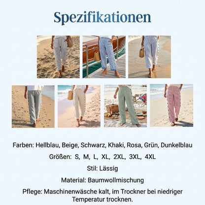 Bequeme blau gestreifte Hose mit Seitentaschen
