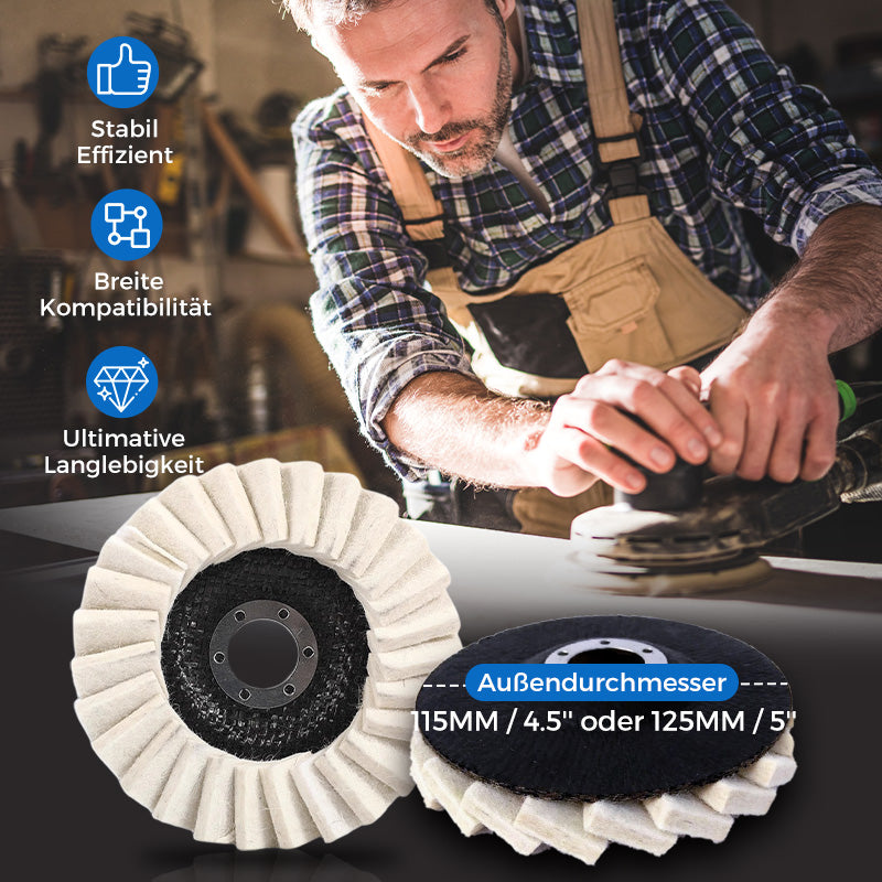 ⚡53 % RABATT !!✨ Wollpolierscheibe für Winkelschleifer – Hochglanz-Spiegelfinish! Langlebig  Vielseitig! 🔧