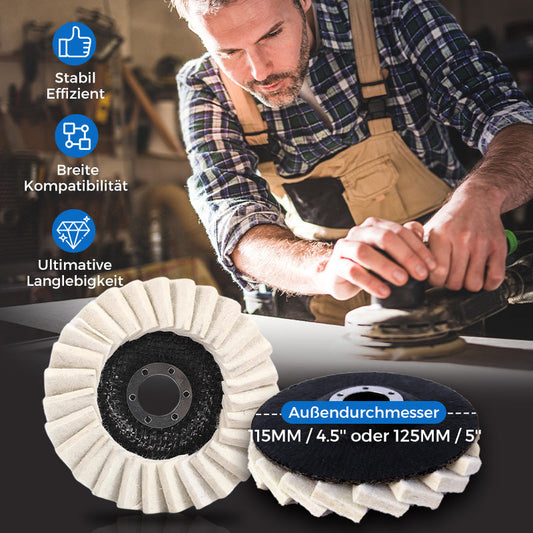 ⚡53 % RABATT !!✨ Wollpolierscheibe für Winkelschleifer – Hochglanz-Spiegelfinish! Langlebig  Vielseitig! 🔧