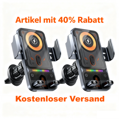📱Intelligente 2-in-1 Auto-Drehbare Handyhalterung & Kabelloses Ladegerät⚡