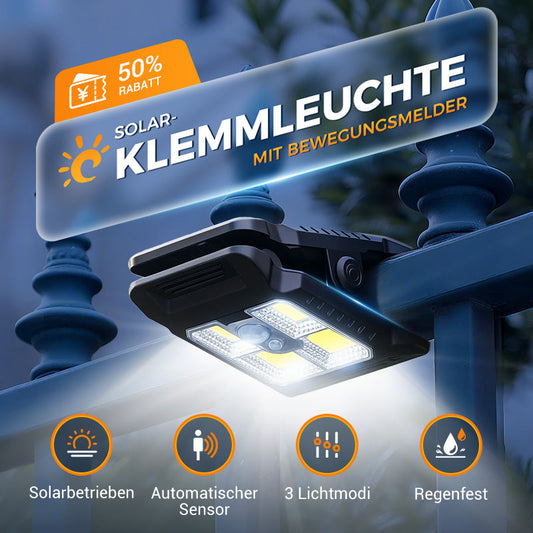 🌿 Solar-Clip-Leuchte mit Bewegungssensor 🔥Perfekt für Garten, Balkon & Terrasse! 🏡✨