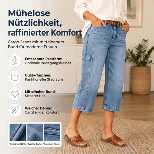 📢Sale: 50% nur für kurze Zeit⏰Lässige, elastische, verkürzte Jeanshose für Damen