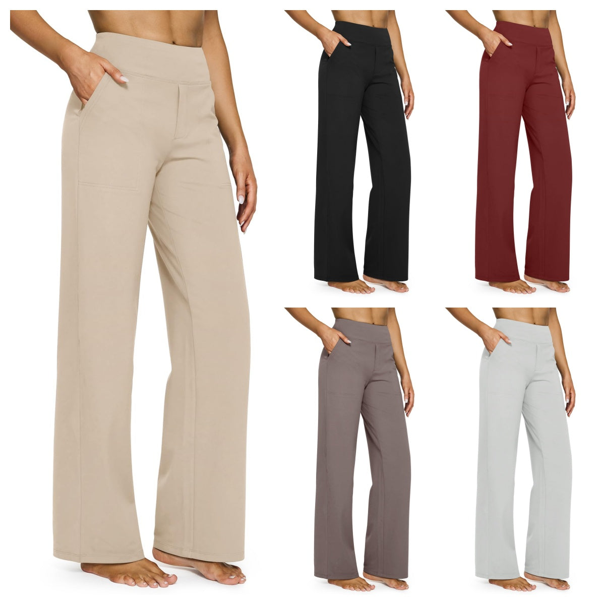 💖LAST-DAY-AKTION – 50 % RABATT 💖 Lässige Yoga-Hose mit weitem Bein für Damen mit hoher Taille und Stretch