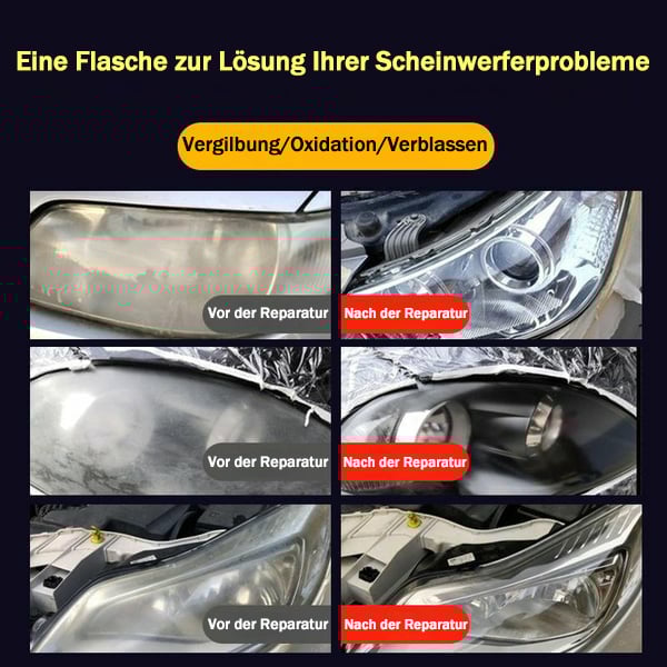 ⏳Begrenzte Zeit 50% Rabatt💥Scheinwerfer-Restaurierungsflüssigkeitsset für Autos
