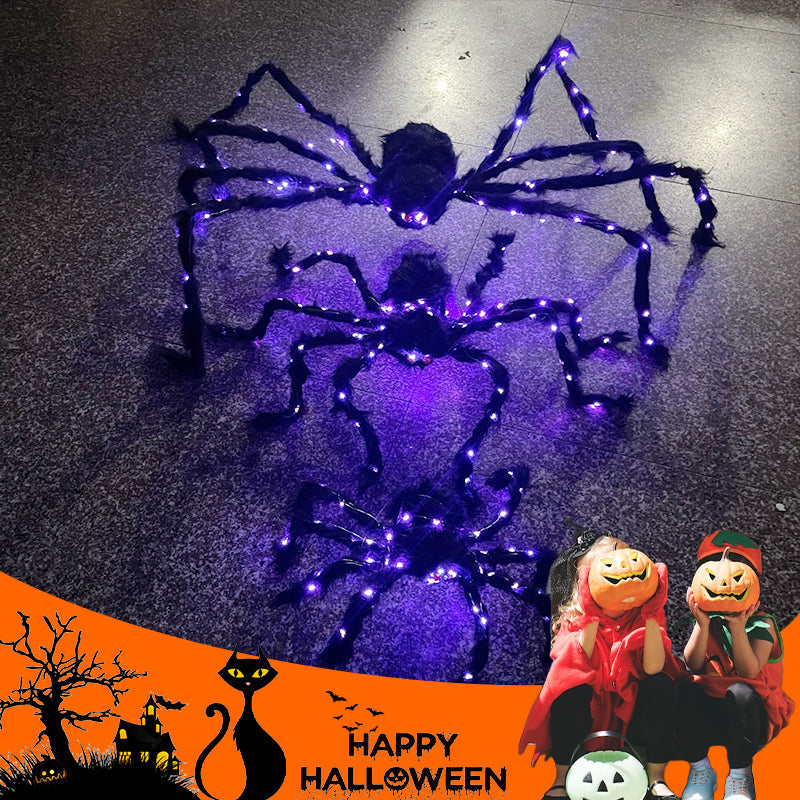 Halloween Schwarze Spinne Dekoration mit Licht