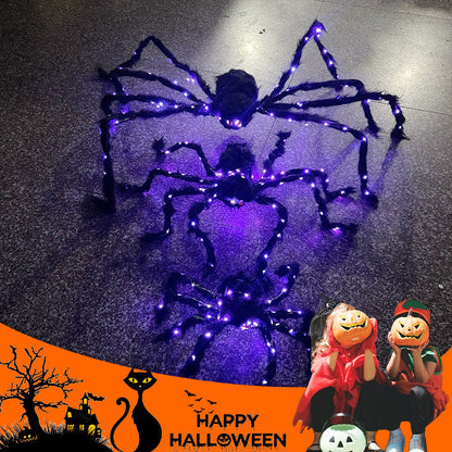 Halloween Schwarze Spinne Dekoration mit Licht