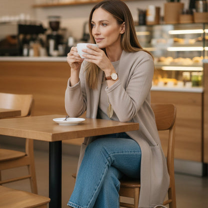 ⏳Zeitlich begrenztes Sonderangebot⏰ Elegantes 3-teiliges Set bestehend aus langem Cardigan, Oberteil und Hose💞