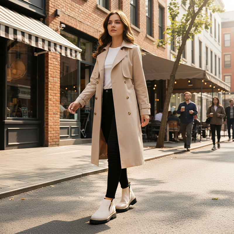 🥾 Damenschuhe trendig und komfortabel, runde Spitze mit Zip 🌟👢