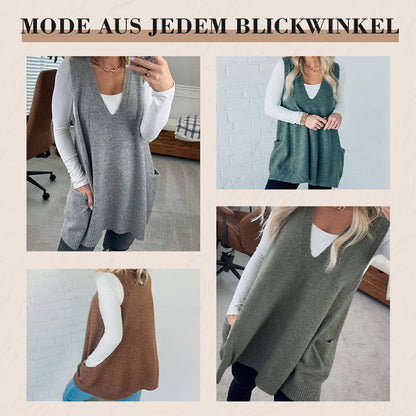 ✨✨Begrenzter Vorrat verfügbar, nicht verpassen!👗Damen-Strickweste mit V-Ausschnitt